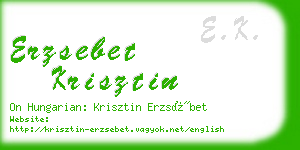 erzsebet krisztin business card